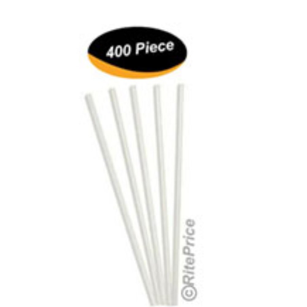 7.75 Inch BPA-Free Plastic Drinking Straws individually wrapped (White) 400 Pcs